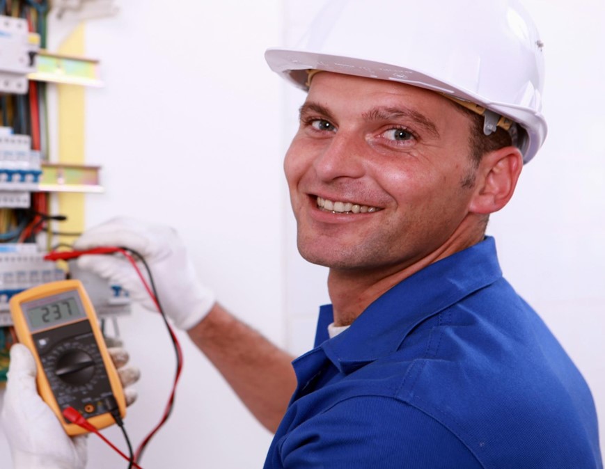 smiling technician
